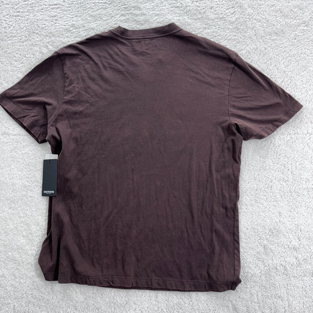 True Religion Men's XL Crackle Vintage Tee Coffee Bean - Picture 9 of 11